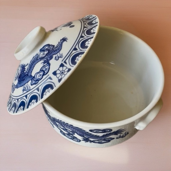 Blue and White Dragon Porcelain Bowl - Picture 6 of 6